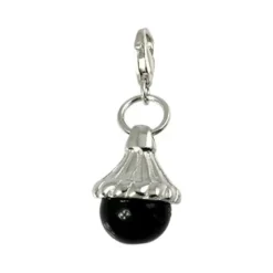 Carlo Biagi Charm Anhänger Kugel schwarz 925 Silber CSRSS03