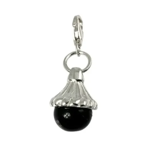 Carlo Biagi Charm Anhänger Kugel schwarz 925 Silber CSRSS03
