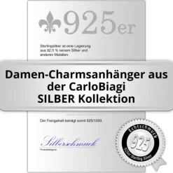Carlo Biagi Charm Anhänger Herz rot 925 Silber CSES03R