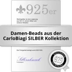 Carlo Biagi Dangle Bead 925 Silber European Beads BDMGD14