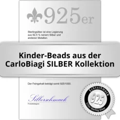 Carlo Biagi Kidz Bead Ball Silber Beads für Armband KSB04