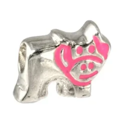 Carlo Biagi Kidz Bead Kuh pink Silber Beads für Armband KBE051