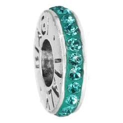 Carlo Biagi Zirkonia Bead Kristall Rondell aqua Europ Beads BBCRD01AQ