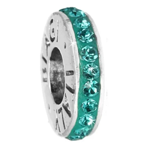 Carlo Biagi Zirkonia Bead Kristall Rondell aqua Europ Beads BBCRD01AQ