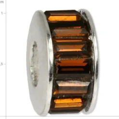 Carlo Biagi Zirkonia Bead Kristall Rad braun Europaen Beads BBSC01