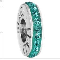 Carlo Biagi Zirkonia Bead Kristall Rondell aqua Europ Beads BBCRD01AQ