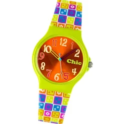 Chic-Watches Damenuhr Flower Power grün Armbanduhr Chic Lady-Uhr UC023