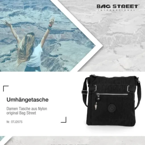 Damen schwarz Nylon Bag Street Handtasche OTJ207S