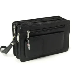 DracheLeder Handgelenktasche schwarz Leder Handytasche Herrentasche OTJ500S
