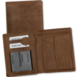 DrachenLeder Antikleder Portemonnaie braun Börse Brieftasche OPS108N
