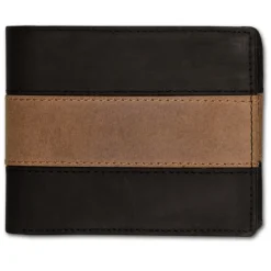 DrachenLeder Antikleder Portemonnaie schwarz-braun Brieftasche OPS107S