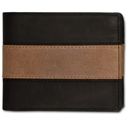 DrachenLeder Antikleder Portemonnaie schwarz-braun Brieftasche OPS107S