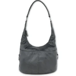 DrachenLeder Beuteltasche Kunstleder grau Hobo Bag Damen Handtasche OTS100K