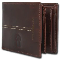DrachenLeder braun Echtleder Portemonnaie Brieftasche Herren OPT101N