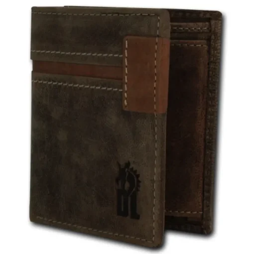 DrachenLeder braun Echtleder Portemonnaie Brieftasche Herren OPT084N