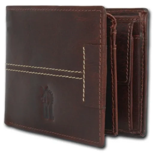 DrachenLeder braun Echtleder Portemonnaie Brieftasche Herren OPT101N