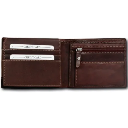 DrachenLeder braun Echtleder Portemonnaie Brieftasche Herren OPT001N