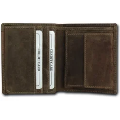 DrachenLeder braun Echtleder Portemonnaie Brieftasche Herren OPT084N