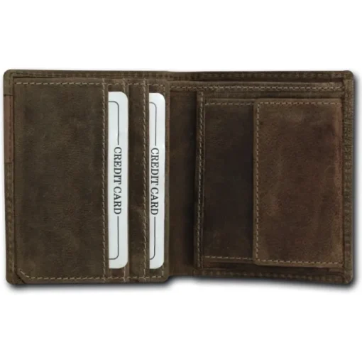 DrachenLeder braun Echtleder Portemonnaie Brieftasche Herren OPT084N