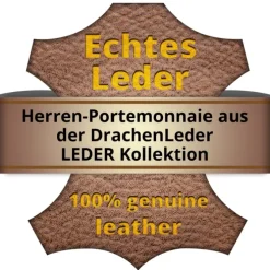 DrachenLeder braun Echtleder Portemonnaie Brieftasche Herren OPT021N