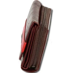 DrachenLeder dunkelrot, rot Leder Portemonnaie Brieftasche OPZ100V