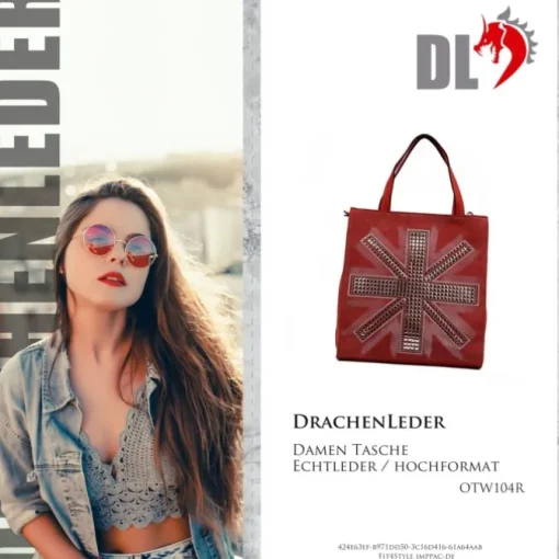 DrachenLeder für Damen Kunstleder koralle OTW104R