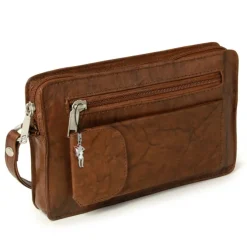 DrachenLeder Handgelenktasche Leder tan braun Handytasche Herrentasche OTJ502C
