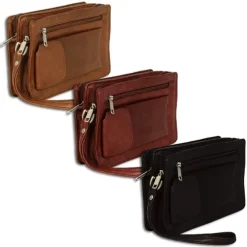 DrachenLeder Handgelenktasche Leder tan braun Herrentasche Handyfach OTJ512C