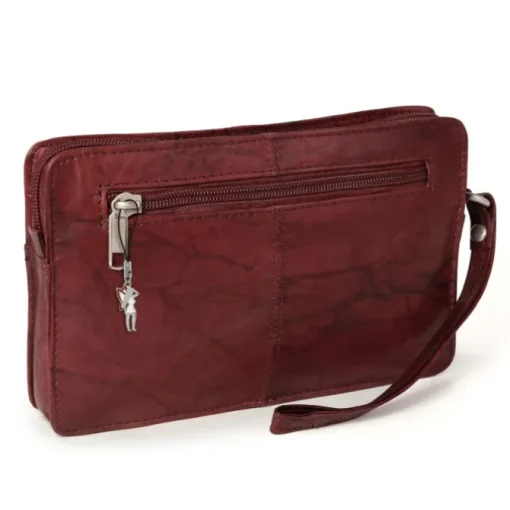 DrachenLeder Handgelenktasche Herren braun Echtleder Herrenhandtasche OTJ502N