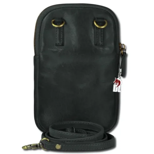 Drachenleder Handytasche Mini-Handtasche Leder grau OTD310K