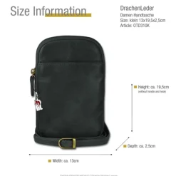 Drachenleder Handytasche Mini-Handtasche Leder grau OTD310K