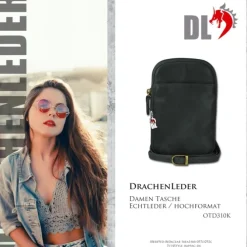 Drachenleder Handytasche Mini-Handtasche Leder grau OTD310K