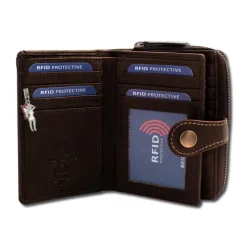 DrachenLeder Leder braun Portemonnaie Brieftasche RFID Schutz OPD210C