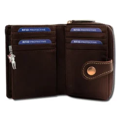 DrachenLeder Leder braun Portemonnaie Brieftasche RFID Schutz OPD210C