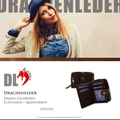 DrachenLeder Leder braun Portemonnaie Brieftasche RFID Schutz OPD210C