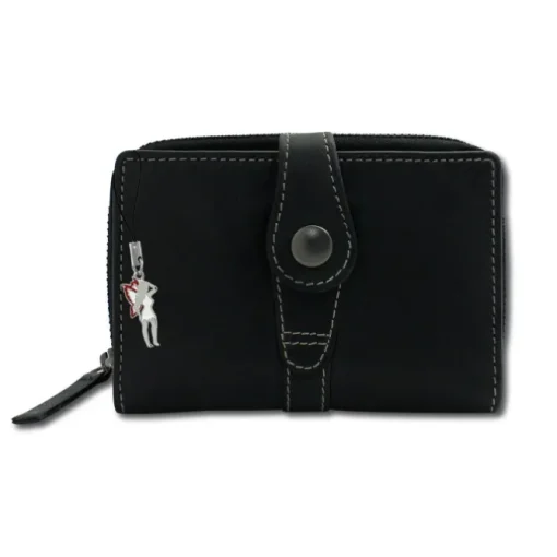DrachenLeder Leder schwarz Portemonaie Brieftasche RFID Schutz OPD210S