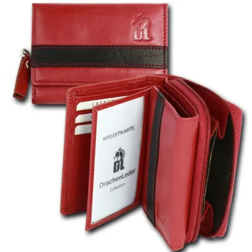 DrachenLeder rot schwarz Leder Portemonnaie Brieftasche OPZ100R