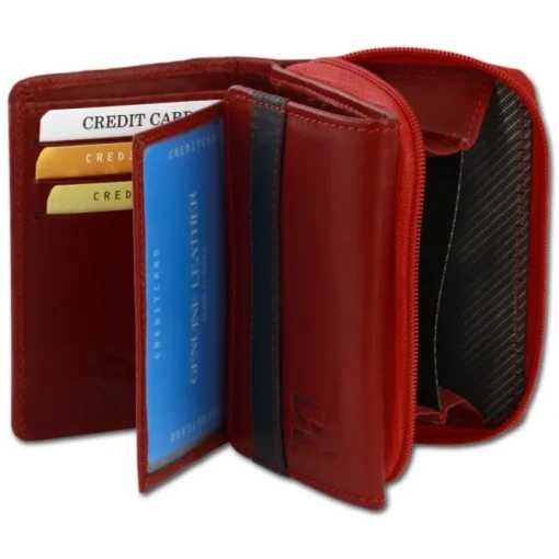 DrachenLeder rot schwarz Leder Portemonnaie Brieftasche OPZ100R