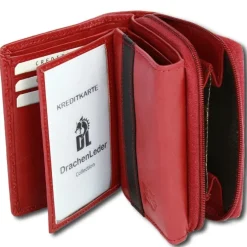 DrachenLeder rot schwarz Leder Portemonnaie Brieftasche OPZ100R