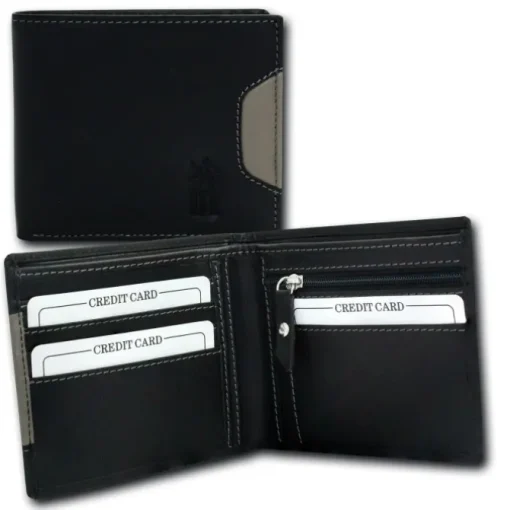 DrachenLeder schwarz Echtleder Portemonnaie Brieftasche Herren OPT002S