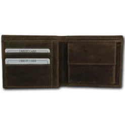 DrachenLeder Vintage braun Echtleder Portemonnaie Brieftasche Herren OPT083N