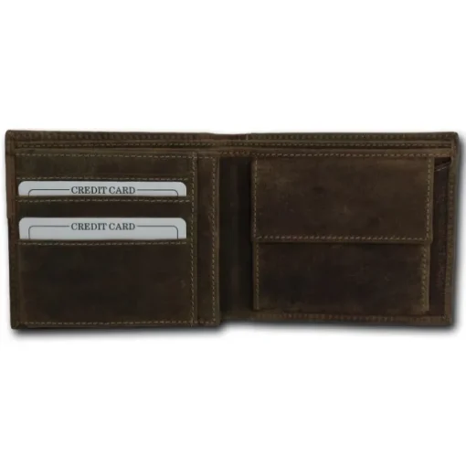 DrachenLeder Vintage braun Echtleder Portemonnaie Brieftasche Herren OPT083N