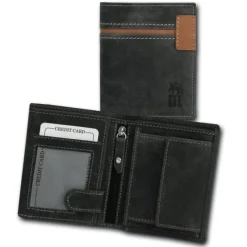 DrachenLeder Vintage grau, braun Echtleder Portemonnaie Brieftasche Herren OPT082K