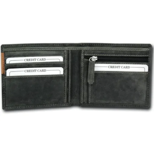 DrachenLeder Vintage grau, braun Echtleder Portemonnaie Brieftasche Herren OPT081K