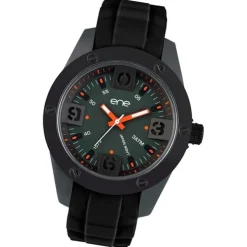 Ene Watch Modell 107 Man, schwarz, 48mm, Silikon-Armband UE72548