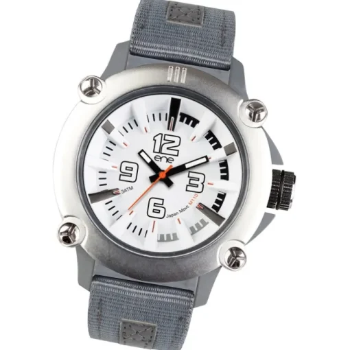 Ene Watch Modell 110 steel/grau, 51mm, Nylon-Armband UE72418