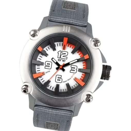 Ene Watch Modell 110 steel/orange, 51mm, Nylon-Armband UE72401