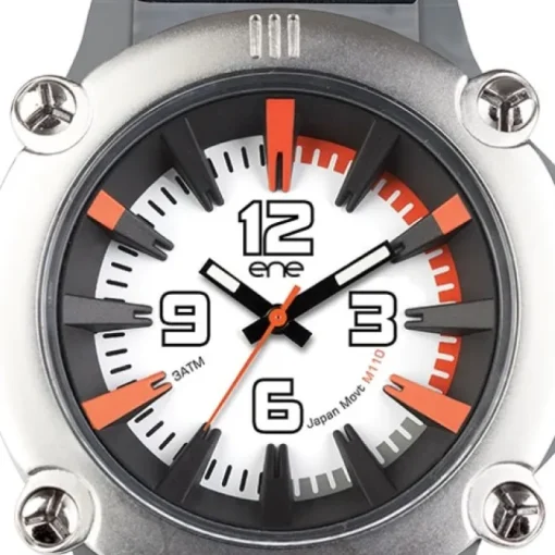 Ene Watch Modell 110 steel/orange, 51mm, Nylon-Armband UE72401
