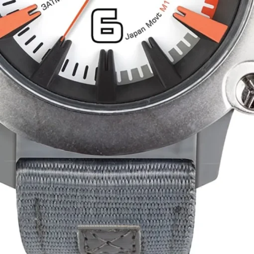 Ene Watch Modell 110 steel/orange, 51mm, Nylon-Armband UE72401