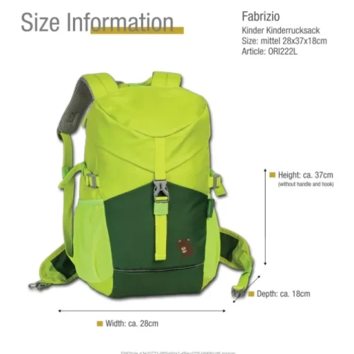 Fabrizio Go Green Kinderrucksack Polyester, recycelt lime ORI222L